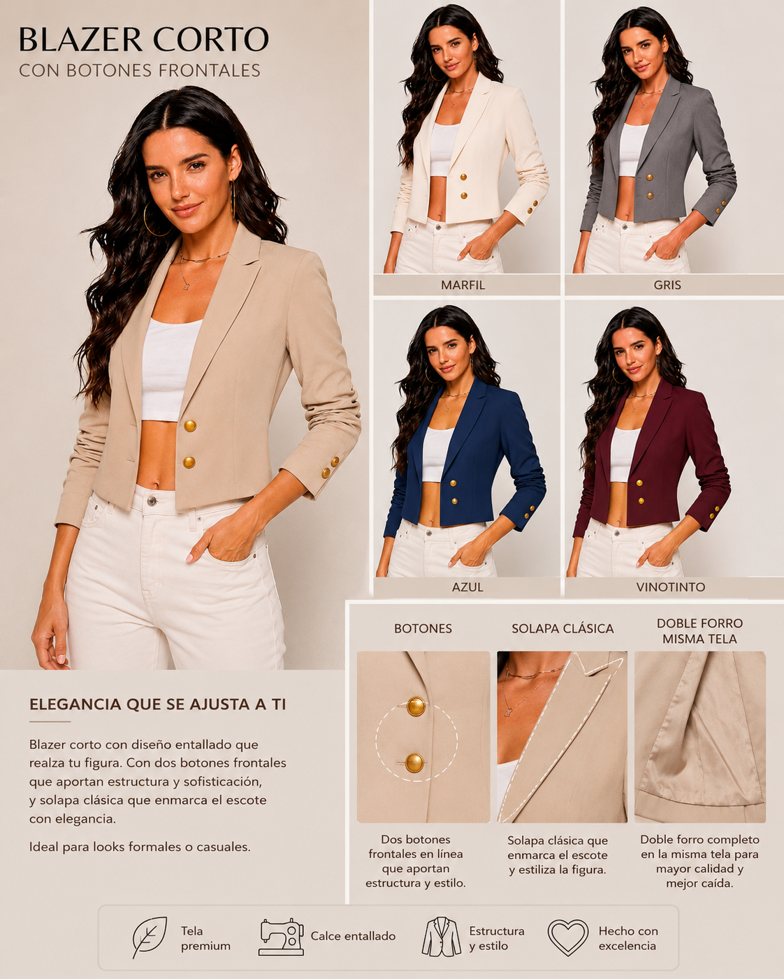 Blazer Sastre Botón